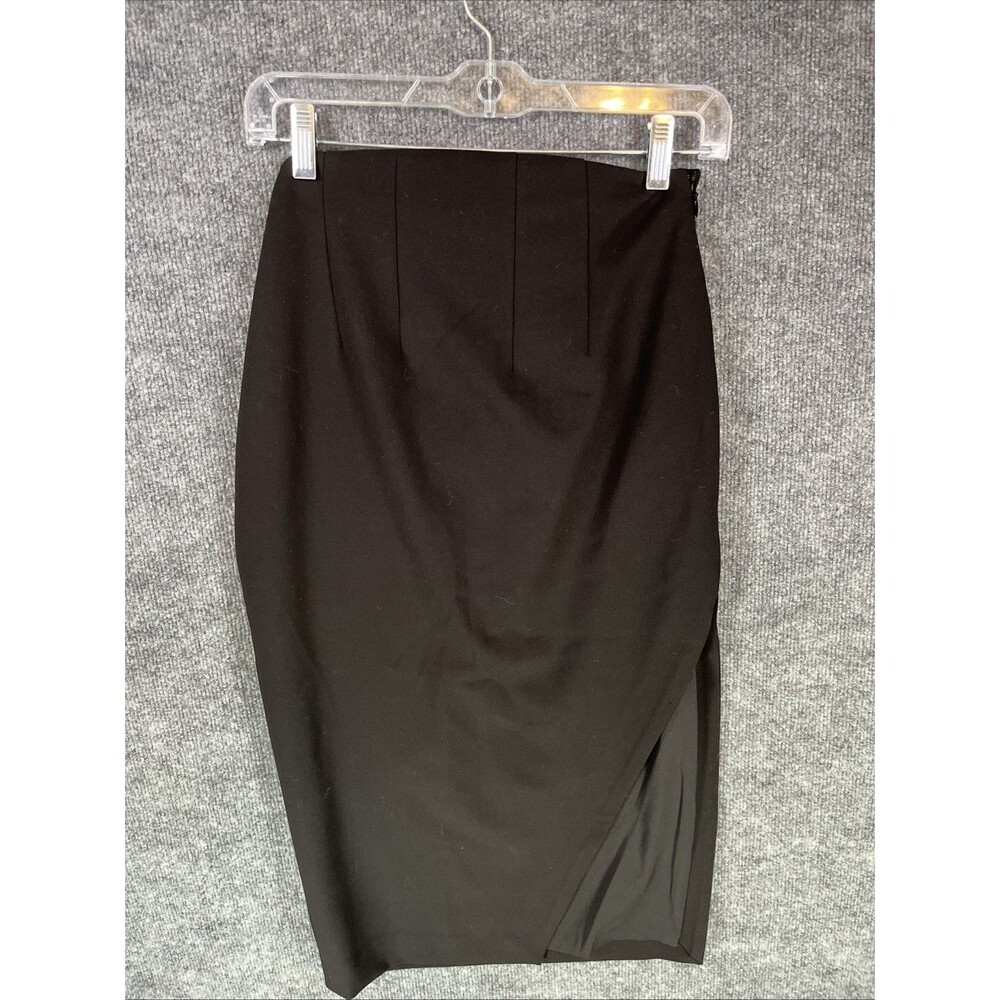 Express Stylist Black Pencil Skirt Wrap Front Career Office Women’s Size 2